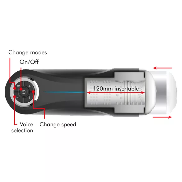 JamyJob - masturbador masculino vibratório movimento vertical - preto