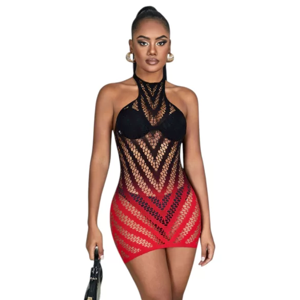 Subblime 952242 - vestido rede transparente degradê vermelho - XS-M