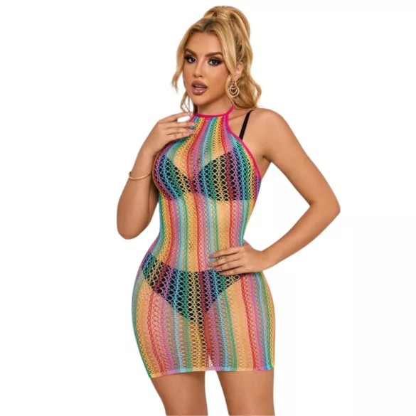 Subblime 952341 - vestido rede cinta pescoço arco-íris - S-L