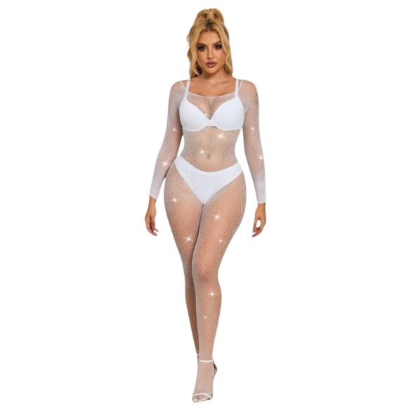Subblime 952396 - macacão brilhante com strass - (branco) - S-L
