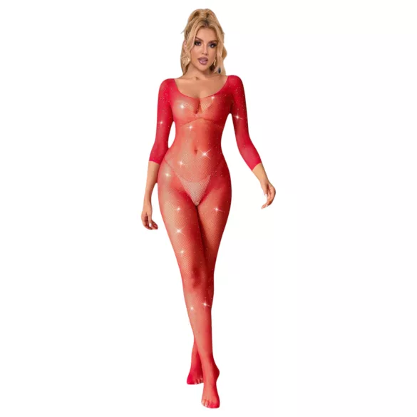 Subblime 952419 - macacão strass brilhante - vermelho - XS-M