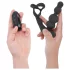 Addicted Toys - vibrador anal rotativo com anel peniano - silicone preto