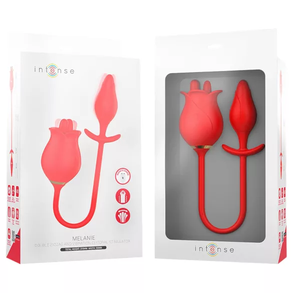 Intense Melanie - vibrador clitoriano 2 em 1 língua vibratória - vermelho