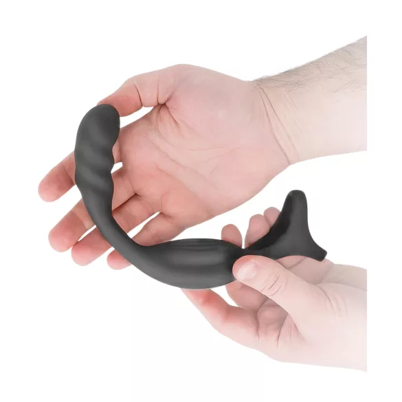 Addicted Toys - vibrador anal com anel peniano e para escroto - silicone preto