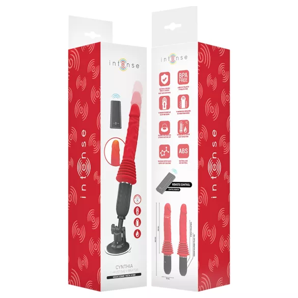 Intense Cynthia - vibrador de empurrar com base de sucção (vermelho)