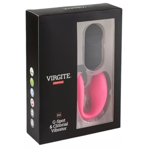 Virgite - vibrador para casal com controlo remoto (preto‑rosa)