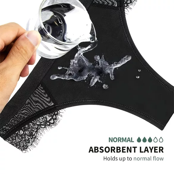 Adalet Flora Normal - calcinha menstrual absorvente - preta - M
