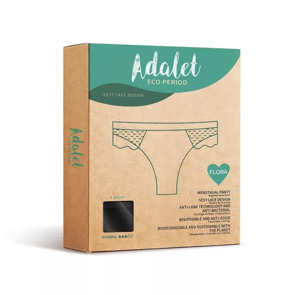 Adalet Flora Normal - calcinha menstrual absorvente - preta - M