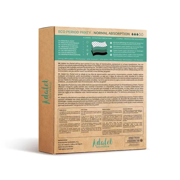 Adalet Flora Normal - calcinha menstrual absorvente - preta - M