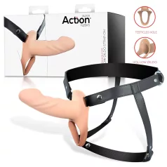   Action StrapOn S - cinturão com dildo oco ajustável (cor natural)
