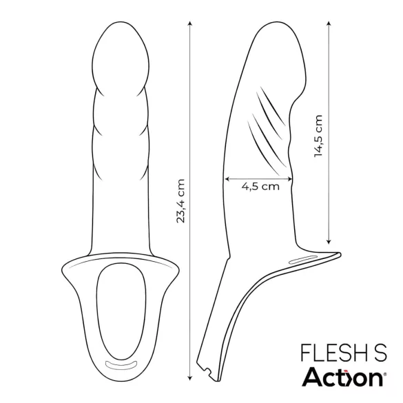 Action StrapOn S - cinta peniana com dildo oco - cor pele