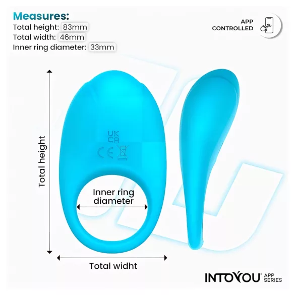 INTOYOU Ringo - anel peniano vibratório inteligente com app (azul)