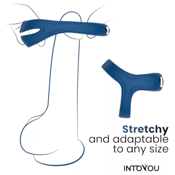 INTOYOU - Anel vibratório para pénis e testículos com controlo por app, para homens (azul)