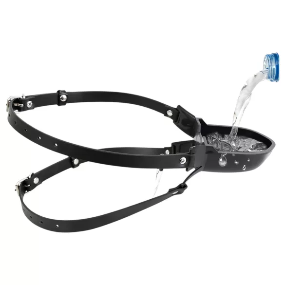 Latetobed - mordaça com bojo para líquidos - silicone preto