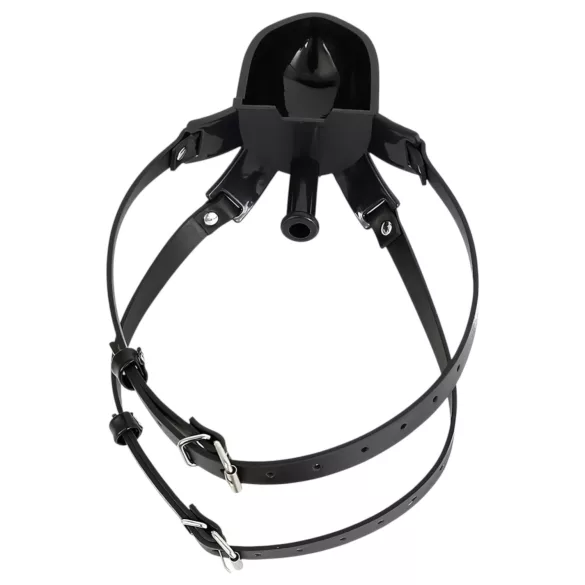 Latetobed - mordaça com bojo para líquidos - silicone preto
