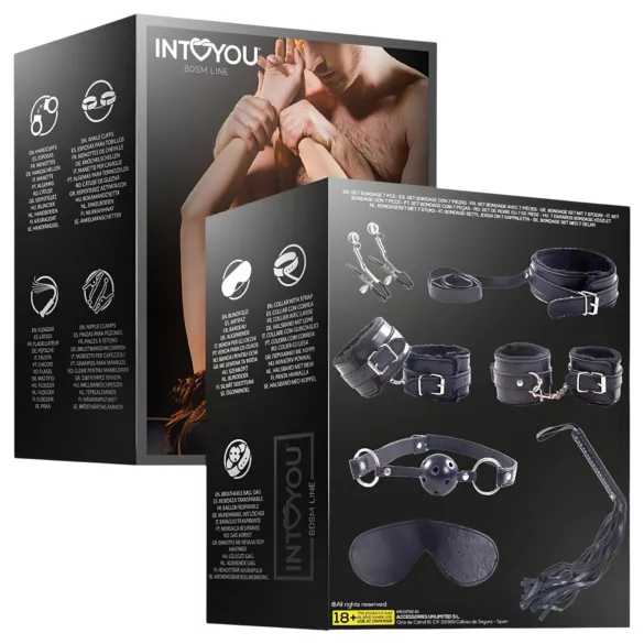 INTOYOU - kit BDSM iniciante - 7 peças - preto