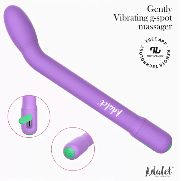 Adalet Gently - Vibrador de ponto G e próstata controlado por app (roxo)