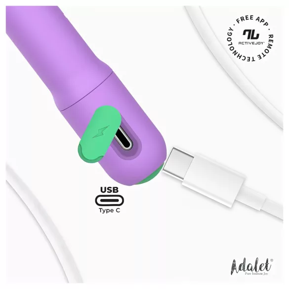 Adalet Gently - Vibrador de ponto G e próstata controlado por app (roxo)