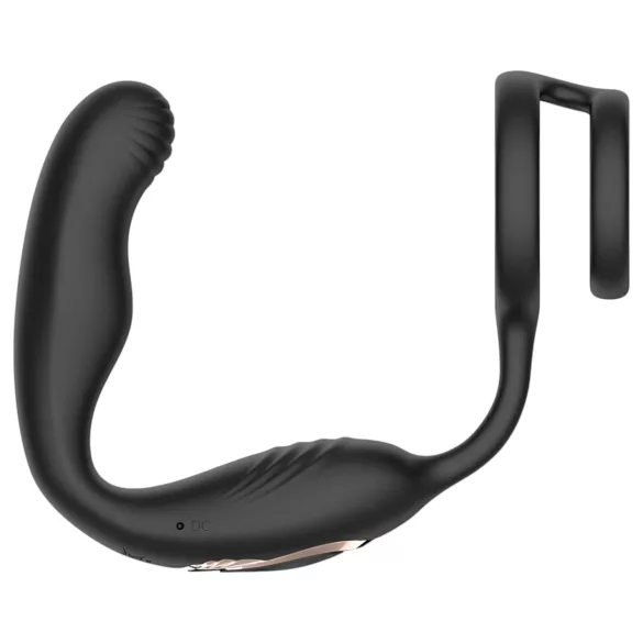 IntoYou Bruce - vibrador de próstata rotativo com controlo remoto e anel duplo (preto)