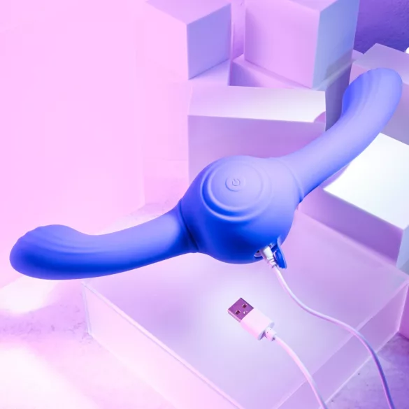 Evolved - vibrador duplo recarregável com vibração e rotação - silicone lilás