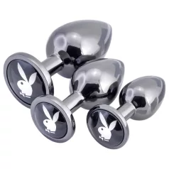 Playboy - plug anal set - 3 peças - cor prata