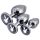 Playboy - Conjunto Anal Plug - 3 Peças (Prata)
