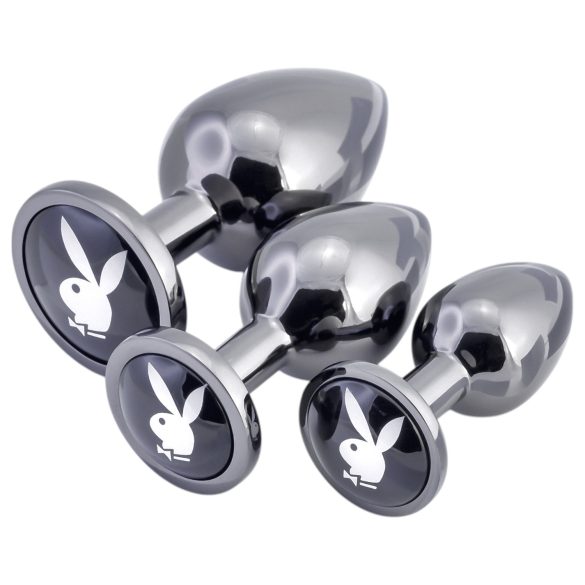 Playboy - Conjunto Anal Plug - 3 Peças (Prata)
