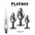 Playboy - Conjunto Anal Plug - 3 Peças (Prata)