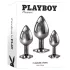 Playboy - plug anal set - 3 peças - cor prata