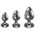 Playboy - plug anal set - 3 peças - cor prata