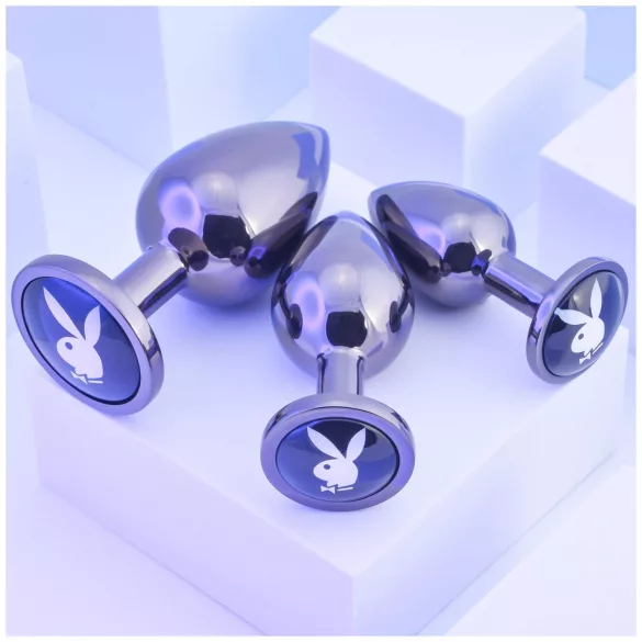 Playboy - plug anal set - 3 peças - cor prata