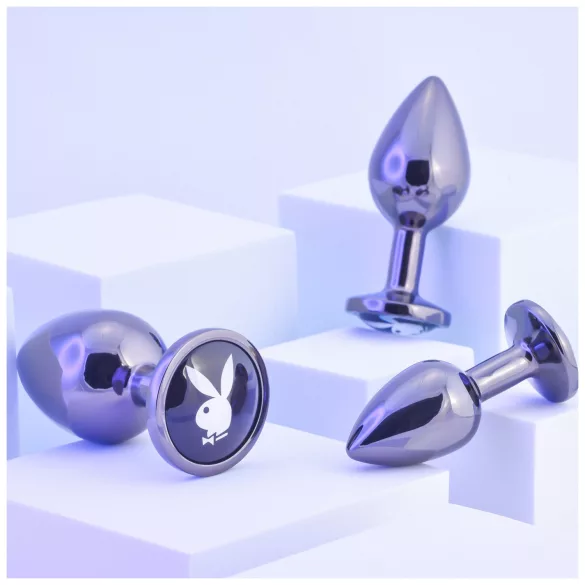 Playboy - plug anal set - 3 peças - cor prata