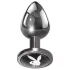 Playboy Tux - plug anal pequeno - metal prateado