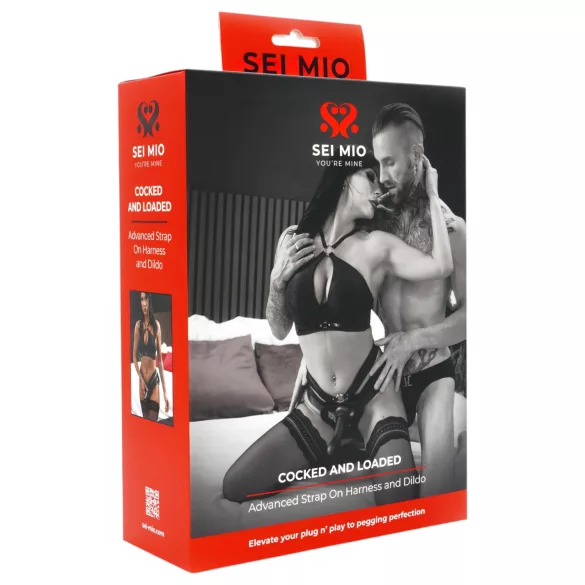 Sei Mio - strap-on dildo com arnês - 15cm - preto