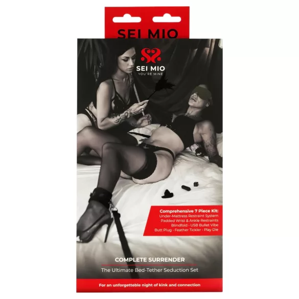 Sei Mio - kit bondage para cama - tiras ajustáveis - preto