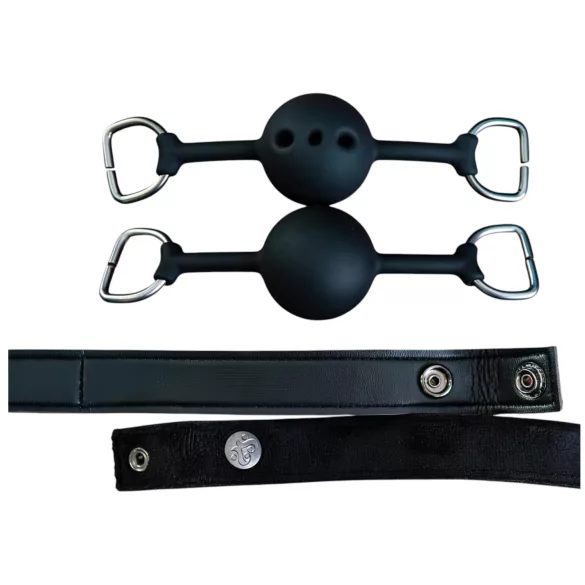 Sei Mio - kit de mordaça de boca - 2 peças - preto