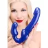 Strap U Revolver II - vibrador com cinta dupla penetração - silicone azul
