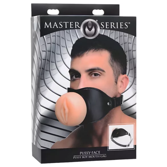 Master Series - mordaça com formato de vagina - silicone cor natural