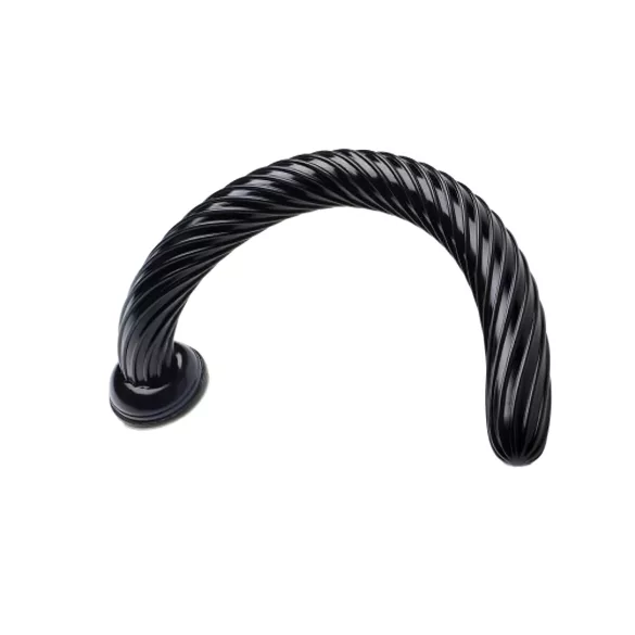 Hosed - Dildo anal com ventosa - Espiral flexível - Preto - 19 cm