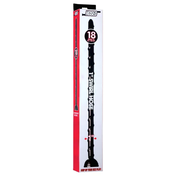 Hosed Swirl - consolador anal fino - silicone preto - 18 cm