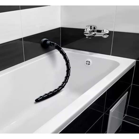Hosed Swirl - consolador anal fino - silicone preto - 18 cm