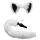 TAILZ - plug anal cauda de raposa com tiara - preto e branco