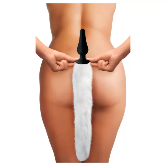 TAILZ - plug anal cauda de raposa com tiara - preto e branco