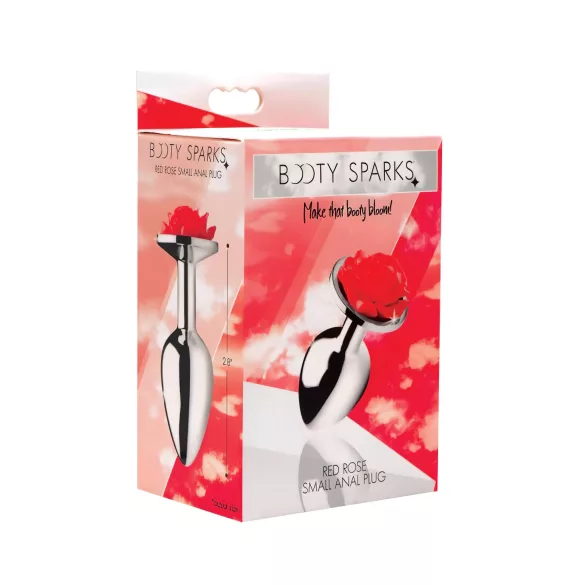 Booty Sparks - plug anal com pedra rosa - metal prateado