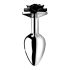 Plug Anal Black Rose - Elegância em Metal (Prateado-Preto)