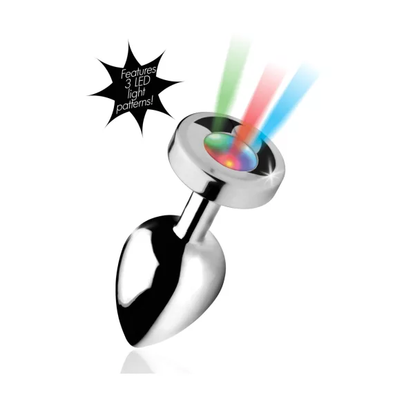 Booty Sparks - plug anal luminoso - grande - prata