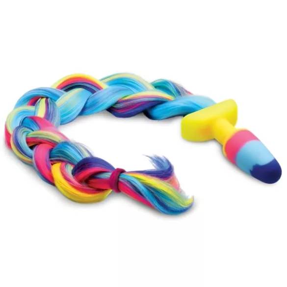 TAILZ - plug anal de silicone com cauda de unicórnio - arco-íris