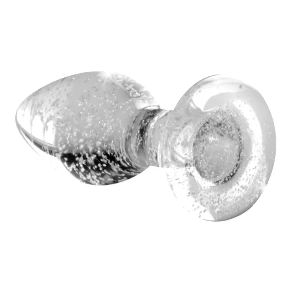 Booty Sparks Glow in the Dark S - plug anal de vidro (transparente)