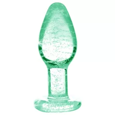   Booty Sparks Glow in the Dark L - plug anal de vidro (transparente)