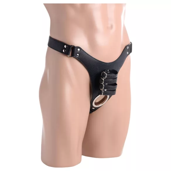 Strict - cinto de castidade masculino com plug anal - preto